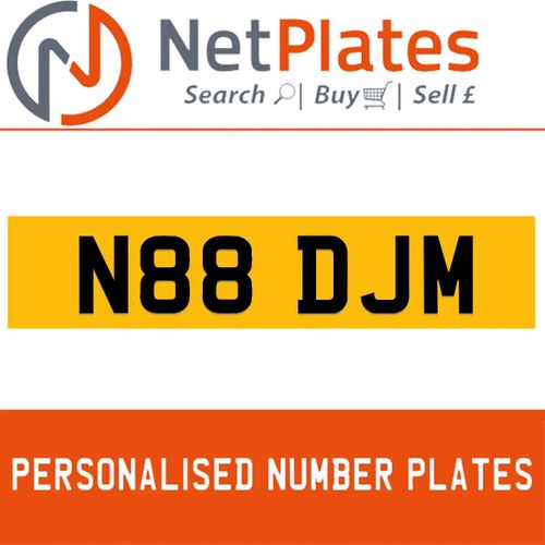 N88 DJM PERSONALISED PRIVATE CHERISHED DVLA NUMBER PLATE For Sale