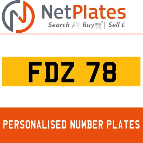 FDZ 78 PERSONALISED PRIVATE CHERISHED DVLA NUMBER PLATE In vendita