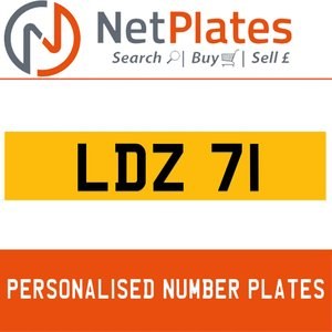 LDZ 71 PERSONALISED PRIVATE CHERISHED DVLA NUMBER PLATE For Sale