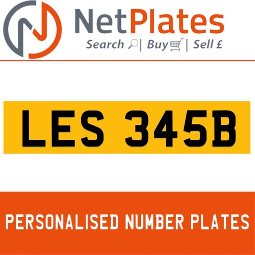 LES 345B PERSONALISED PRIVATE CHERISHED DVLA NUMBER PLATE In vendita