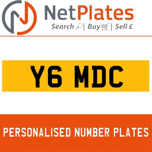 Y6 MDC PERSONALISED PRIVATE CHERISHED DVLA NUMBER PLATE For Sale