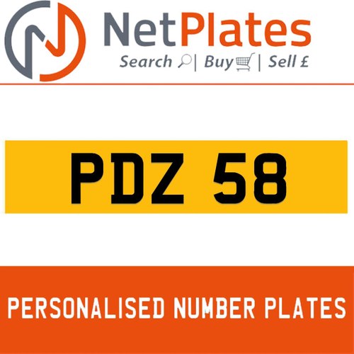 PDZ 58 PERSONALISED PRIVATE CHERISHED DVLA NUMBER PLATE In vendita