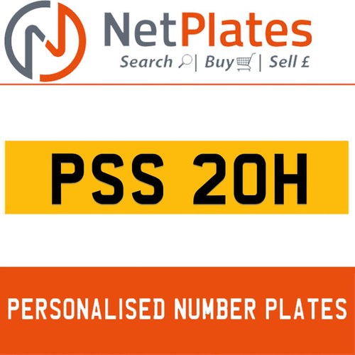 PSS 20H PERSONALISED PRIVATE CHERISHED DVLA NUMBER PLATE In vendita