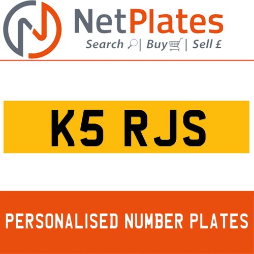 K5 RJS PERSONALISED PRIVATE CHERISHED DVLA NUMBER PLATE For Sale