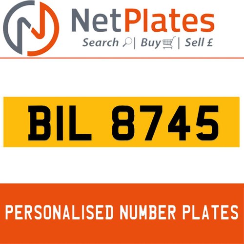 BIL 8745 PERSONALISED PRIVATE CHERISHED DVLA NUMBER PLATE For Sale