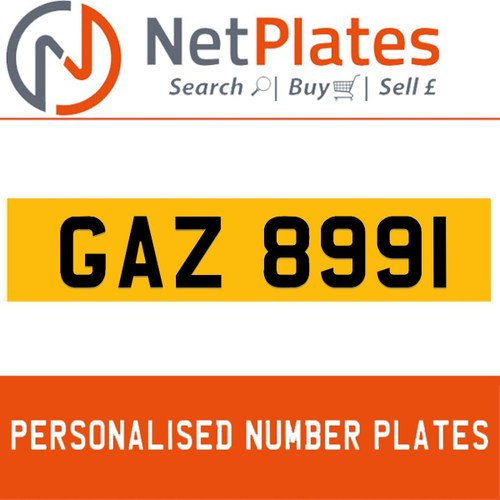 GAZ 8991 PERSONALISED PRIVATE CHERISHED DVLA NUMBER PLATE For Sale