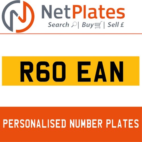 R60 EAN PERSONALISED PRIVATE CHERISHED DVLA NUMBER PLATE In vendita