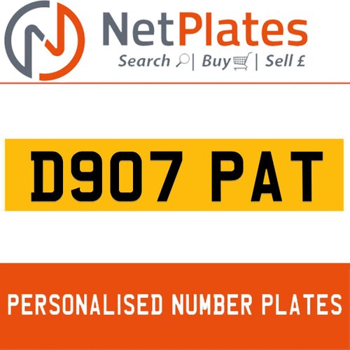 D907 PAT PERSONALISED PRIVATE CHERISHED DVLA NUMBER PLATE For Sale