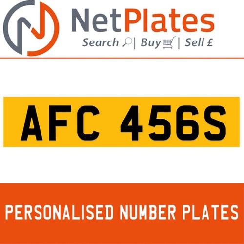 AFC 456S PERSONALISED PRIVATE CHERISHED DVLA NUMBER PLATE In vendita