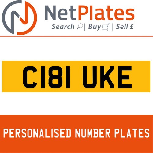C181 UKE PERSONALISED PRIVATE CHERISHED DVLA NUMBER PLATE For Sale