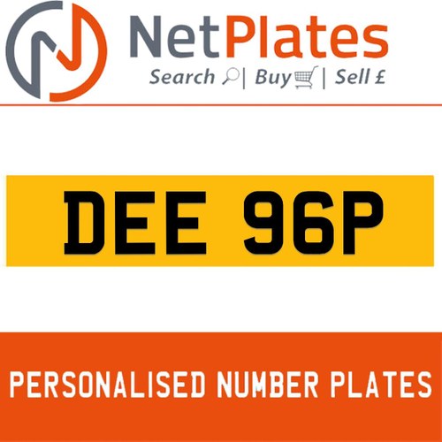 DEE 96P PERSONALISED PRIVATE CHERISHED DVLA NUMBER PLATE For Sale