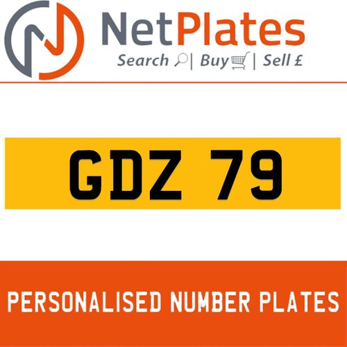 GDZ 79 PERSONALISED PRIVATE CHERISHED DVLA NUMBER PLATE For Sale
