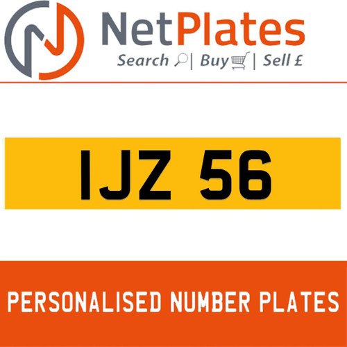 IJZ 56 PERSONALISED PRIVATE CHERISHED DVLA NUMBER PLATE In vendita