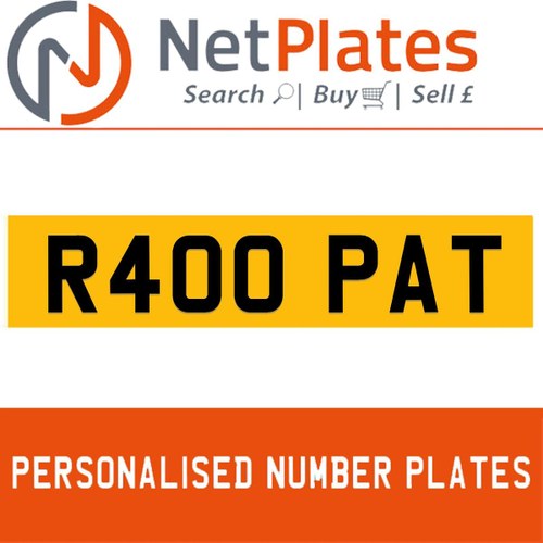 R400 PAT PERSONALISED PRIVATE CHERISHED DVLA NUMBER PLATE In vendita