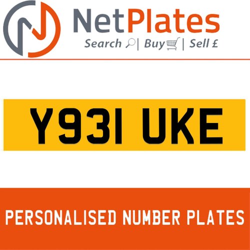 Y931 UKE PERSONALISED PRIVATE CHERISHED DVLA NUMBER PLATE For Sale