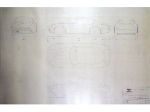 Aston Martin DB4GT Zagato Technical Drawings In vendita all'asta