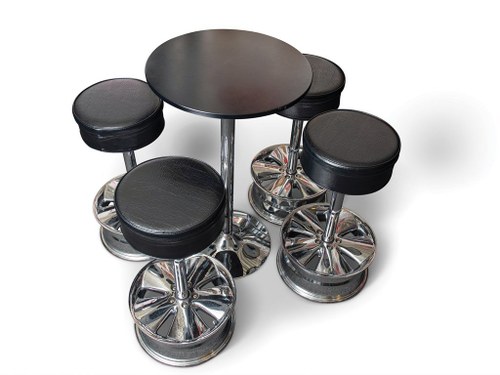 Niche Bahn Wheel Stools and Table For Sale by Auction