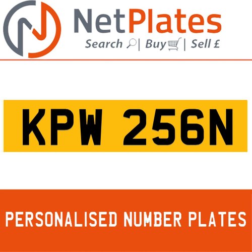 KPW 256N PERSONALISED PRIVATE CHERISHED DVLA NUMBER PLATE For Sale