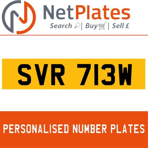 SVR 713W PERSONALISED PRIVATE CHERISHED DVLA NUMBER PLATE For Sale
