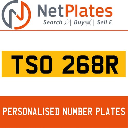 TSO 268R  PERSONALISED PRIVATE CHERISHED DVLA NUMBER PLATE For Sale