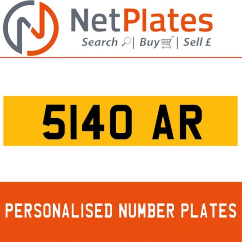 5140 AR PERSONALISED PRIVATE CHERISHED DVLA NUMBER PLATE In vendita