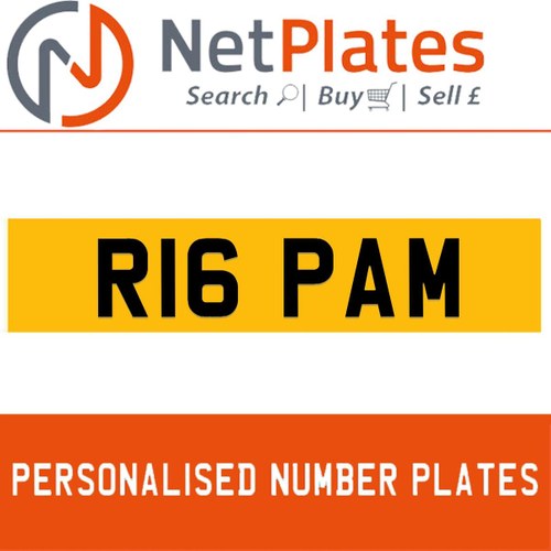 R16 PAM PERSONALISED PRIVATE CHERISHED DVLA NUMBER PLATE For Sale