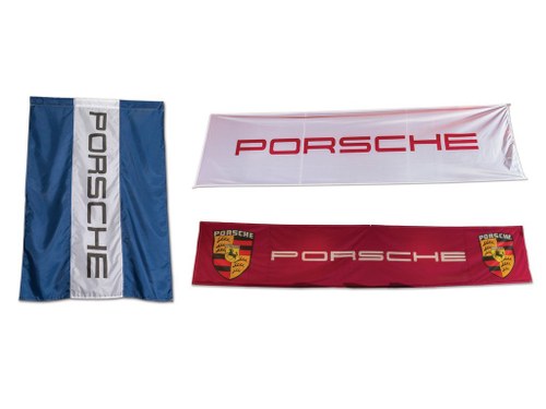 Pair of Porsche Banners and Flag For Sale by Auction