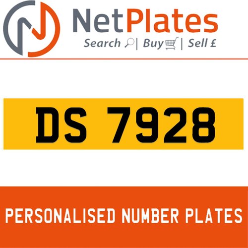DS 7928 PERSONALISED PRIVATE CHERISHED DVLA NUMBER PLATE In vendita