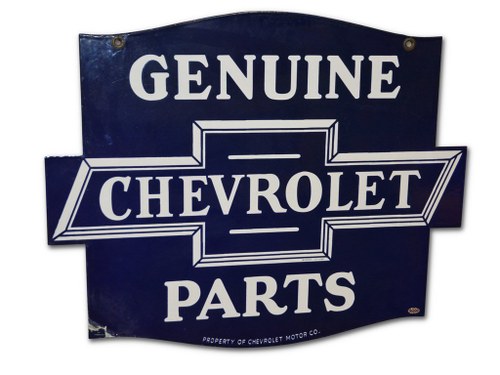 Genuine Chevrolet Parts porcelain sign In vendita all'asta