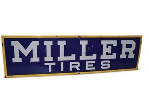 Miller Tires Porcelain Sign In vendita all'asta