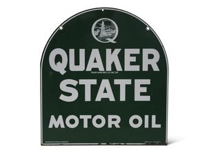 "Quaker State Motor Oil" Tombstone Sign In vendita all'asta