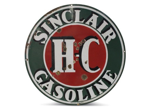 "Sinclair H-C Gasoline" Sign In vendita all'asta