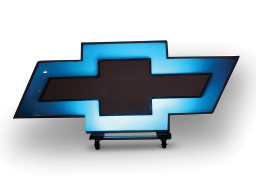 Modern Illuminated Chevrolet Bowtie Sign For Sale by Auction