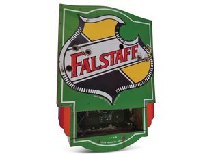 Falstaff Beer Logo Neon Porcelain Sign with Privilege Panel  In vendita all'asta
