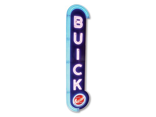 Large Buick Vertical Neon Porcelain Sign For Sale by Auction