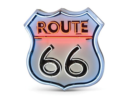 Route 66 New Neon Metal Sign In vendita all'asta
