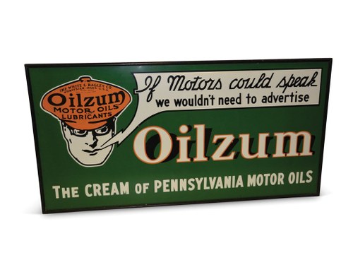 Fantasy "Oilzum Motor Oils and Lubricants" Sign For Sale by Auction