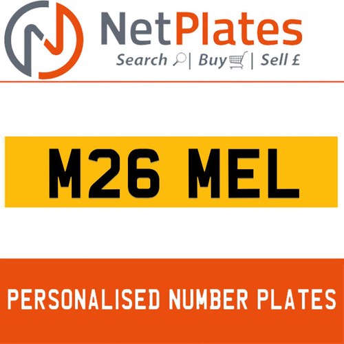 M26 MEL PERSONALISED PRIVATE CHERISHED DVLA NUMBER PLATE In vendita