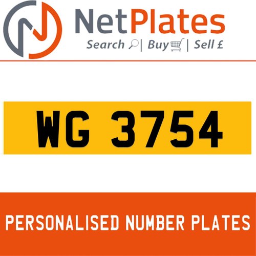 WG 3754 PERSONALISED PRIVATE CHERISHED DVLA NUMBER PLATE For Sale