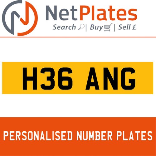 H36 ANG PERSONALISED PRIVATE CHERISHED DVLA NUMBER PLATE In vendita