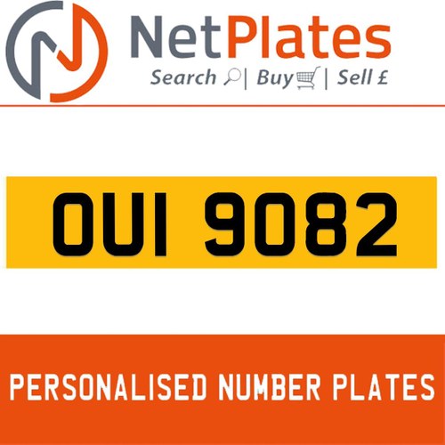 OUI 9082 PERSONALISED PRIVATE CHERISHED DVLA NUMBER PLATE In vendita