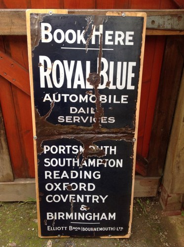 1955 Royal Blue Coaches Enamel Sign SOLD