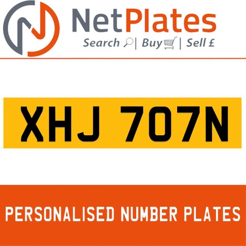 XJN 707N PERSONALISED PRIVATE CHERISHED DVLA NUMBER PLATE For Sale