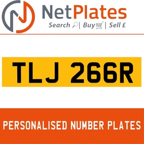 TLJ 266R PERSONALISED PRIVATE CHERISHED DVLA NUMBER PLATE For Sale