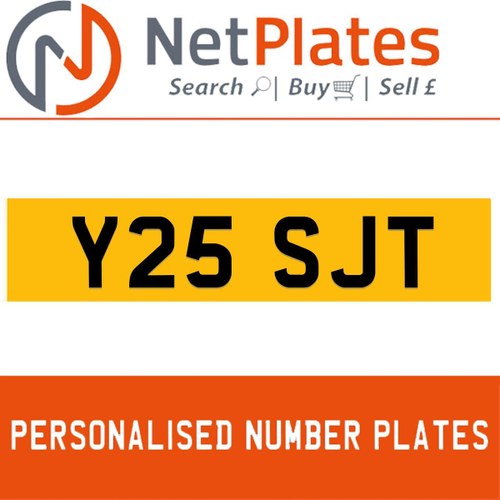 Y25 SJT PERSONALISED PRIVATE CHERISHED DVLA NUMBER PLATE For Sale