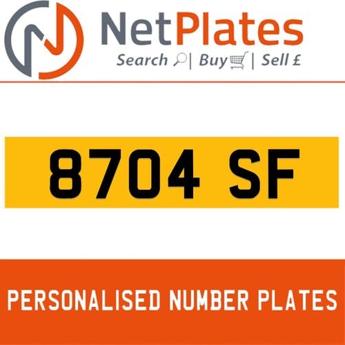 8704 SF PERSONALISED PRIVATE CHERISHED DVLA NUMBER PLATE In vendita