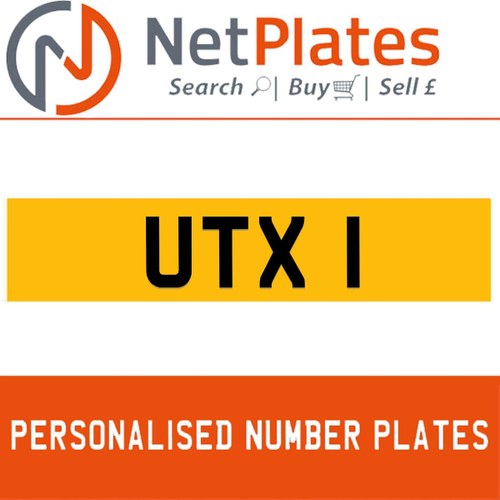UTX 1 PERSONALISED PRIVATE CHERISHED DVLA NUMBER PLATE In vendita