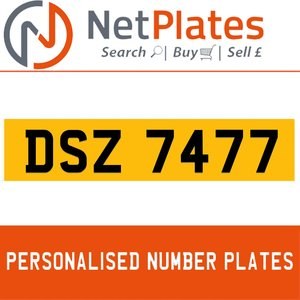 DSZ 7477 PERSONALISED PRIVATE CHERISHED DVLA NUMBER PLATE For Sale