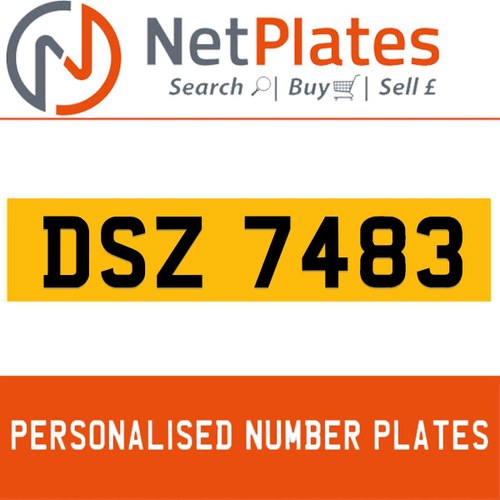DSZ 7483 PERSONALISED PRIVATE CHERISHED DVLA NUMBER PLATE For Sale