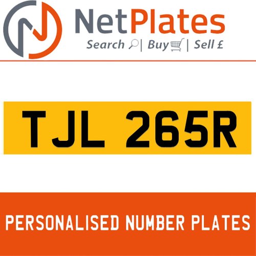 TLJ 265R PERSONALISED PRIVATE CHERISHED DVLA NUMBER PLATE For Sale